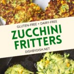 Collage of images of zucchini fritters.