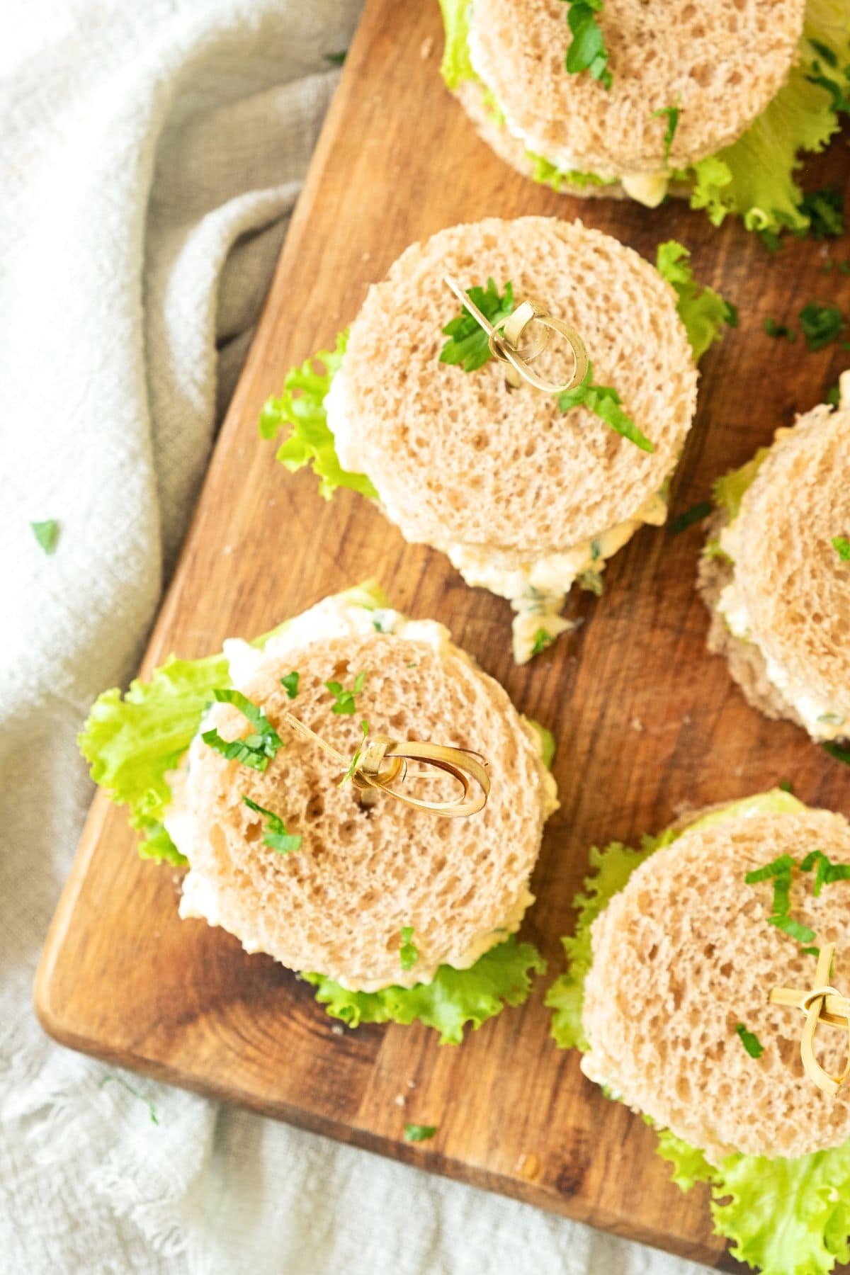 Gluten-free dairy-free egg salad tea party sandwiches