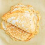 Egg white tortillas on parchment paper