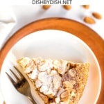 A slice of gluten-free almond cake.