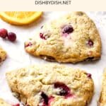 Up close shot of gluten-free cranberry scones.