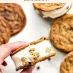 Holding up an ice cream sandwich