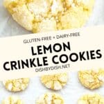 Collage of images of lemon crinkle cookies