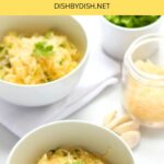 Two bowls of garlic spaghetti squash