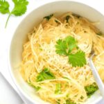 A bowl of cilantro-topped spaghetti squash
