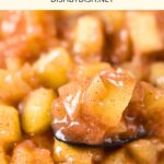 A bowl of homemade apple pie filling.