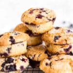 A pyramid of blueberry muffins