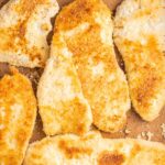 Freshly baked homemade gluten-free breaded chicken