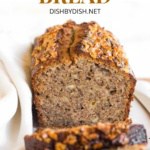 Sliced loaf of buckwheat banana bread