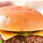 Up close view of gluten-free hamburger.