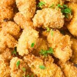 Up close view of gluten-free chicken nuggets.