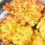 GF chicken patties on metal plate.