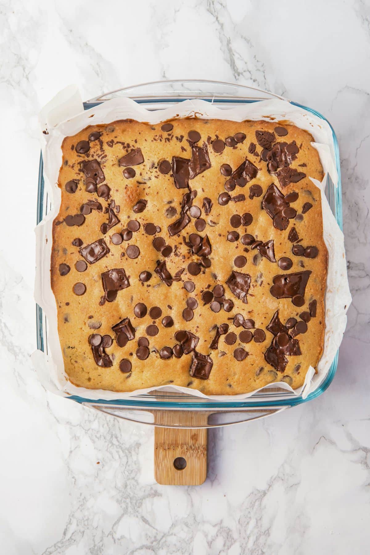 Baked chocolate chip cookie dough