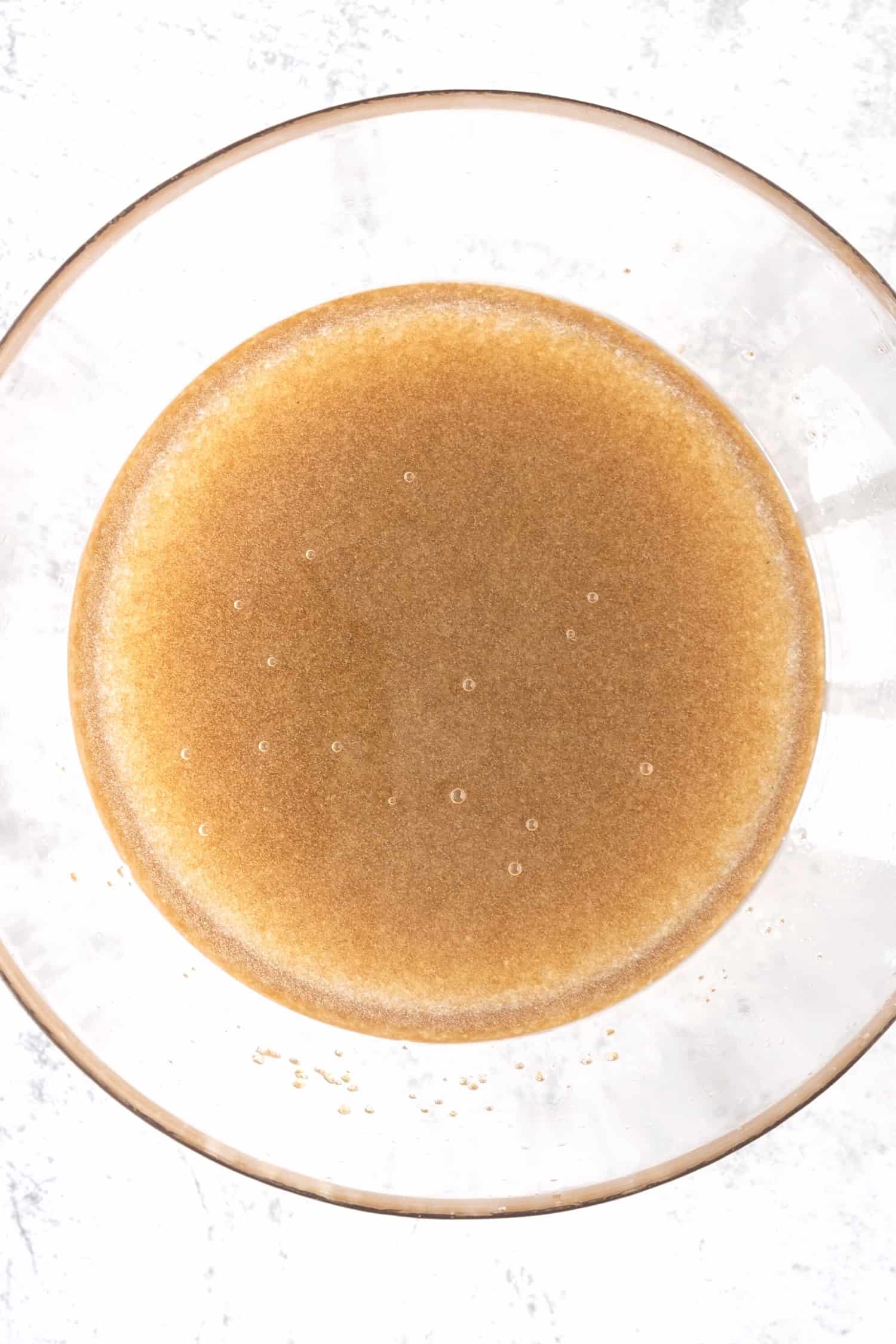 Brown sugar mixture in glass bowl.