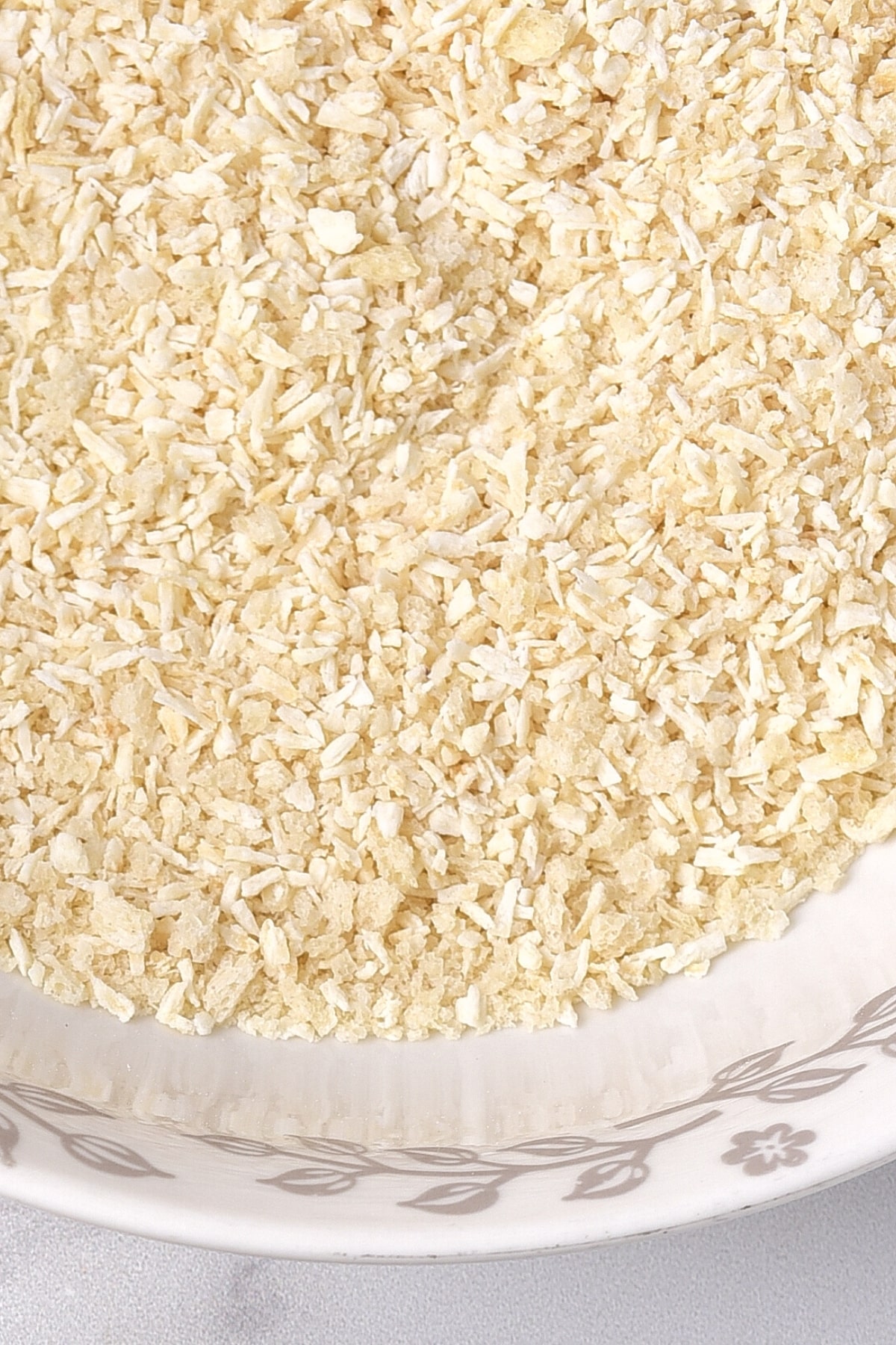 A bowl of panko breadcrumbs.