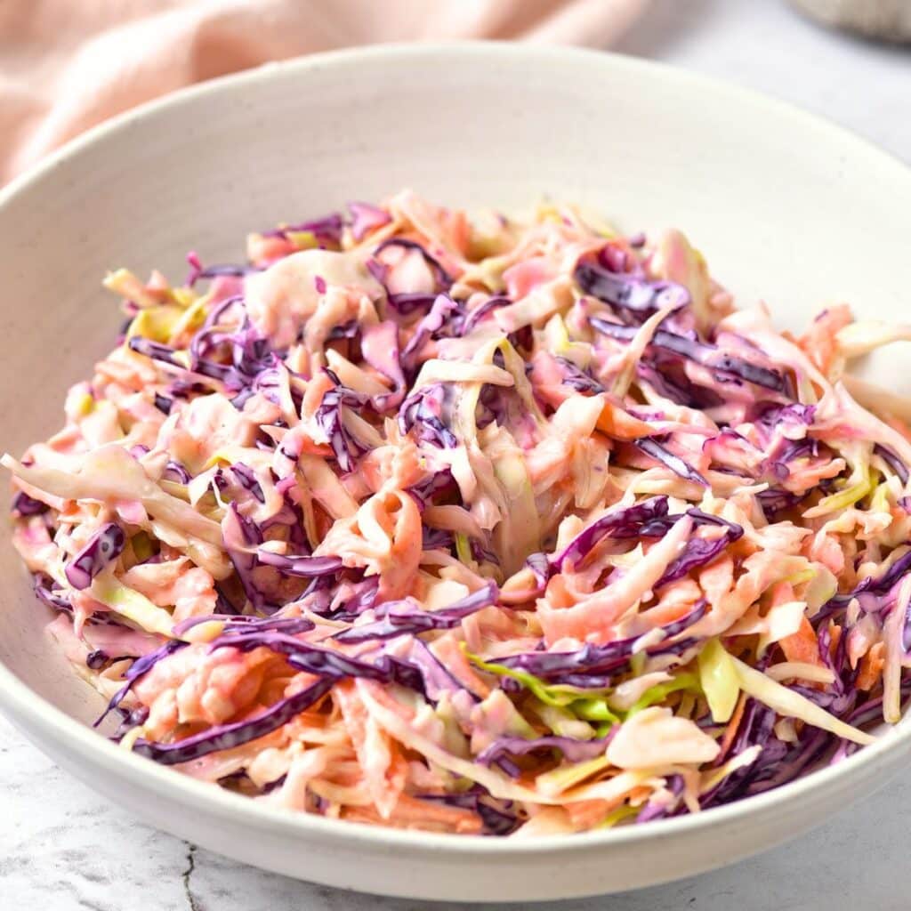 A bowl of coleslaw