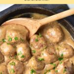 Cooking Swedish meatballs in a skillet