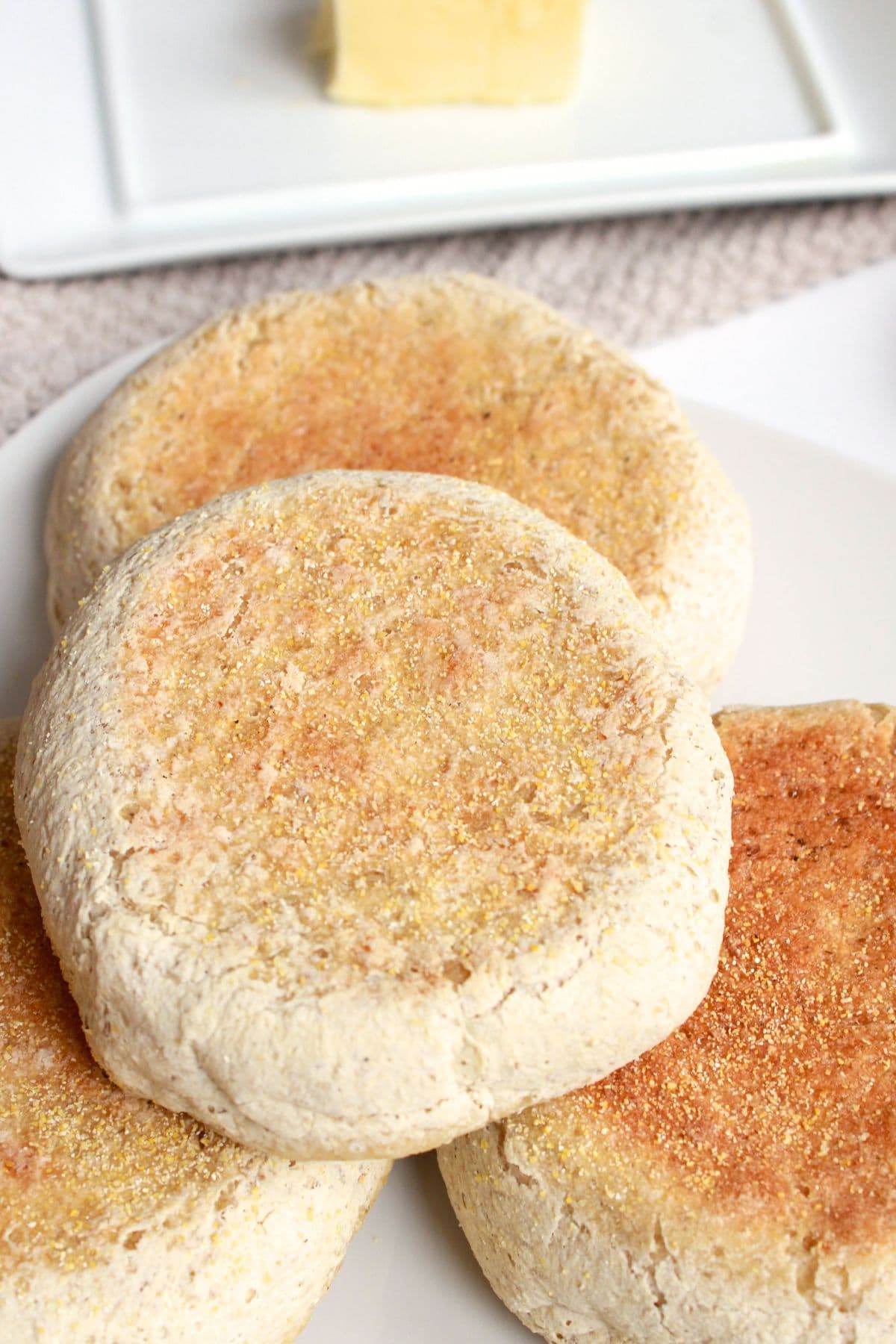 A plate of English muffins