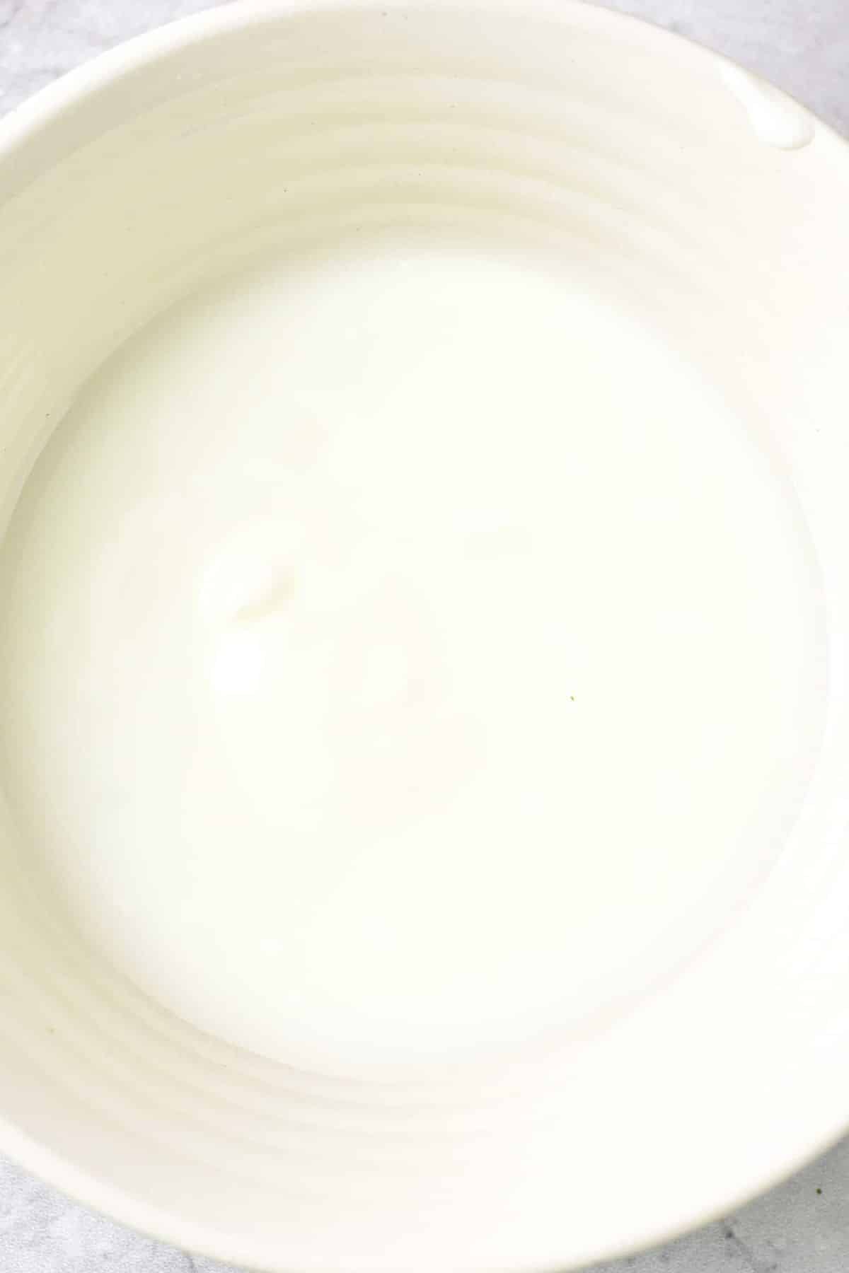 Dairy-free buttermilk in bowl.