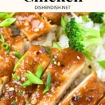 Sliced chicken topped with green onions