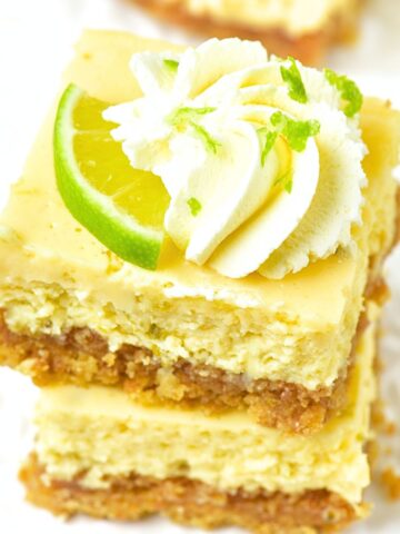 A stack of gluten-free key lime bars