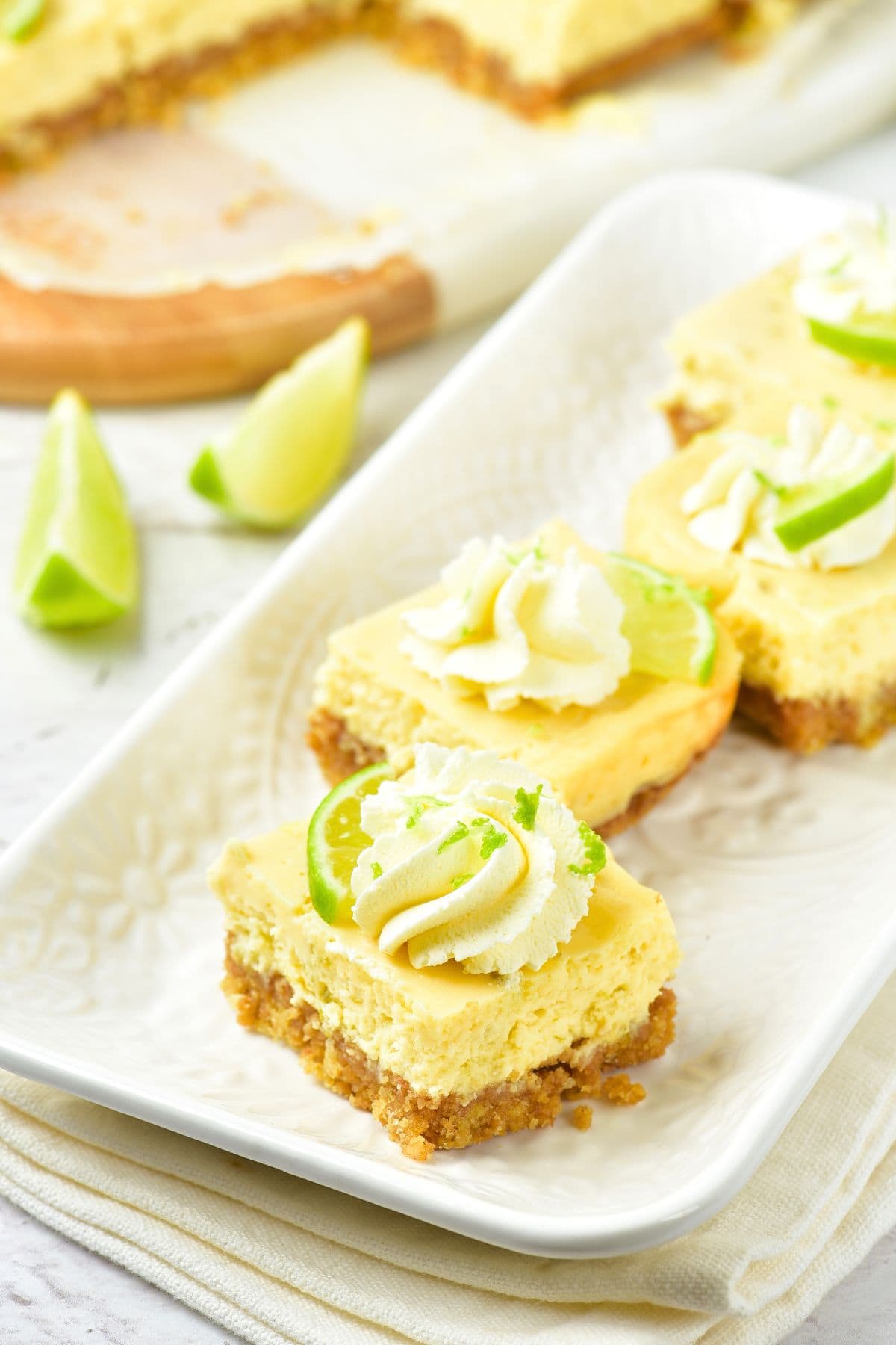 A plate of gluten-free key lime pie bars