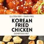 Collage of images of korean fried chicken