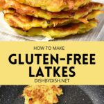 Collage of images of gluten-free latkes