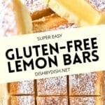 Collage of images of gf lemon bars.