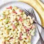 A plate of gluten-free macaroni salad