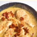 Marry me chicken simmering in skillet