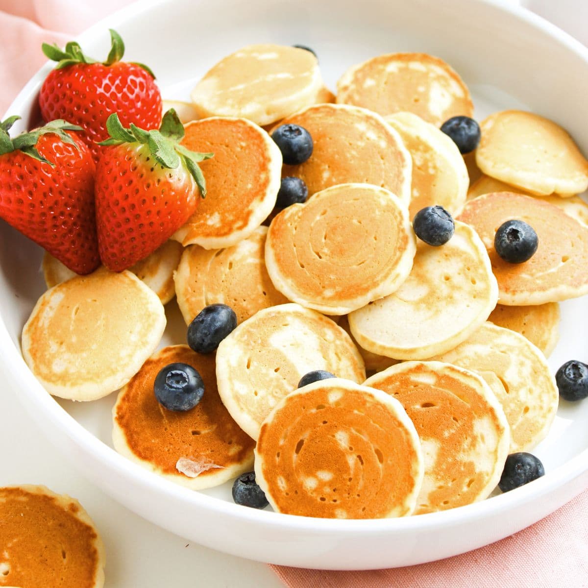 A bowl of gluten-free mini pancakes