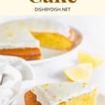 A slice of gluten-free lemon olive oil cake.