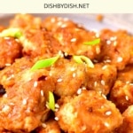 Up close shot of copycat Panda Express orange chicken.