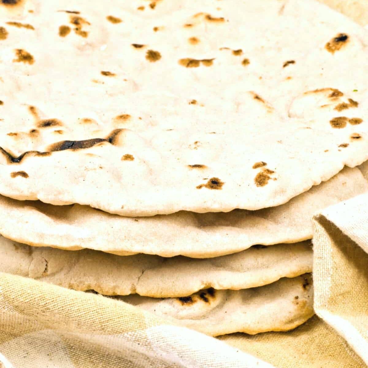 A stack of gluten-free vegan pita bread