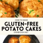 Collage of images of gluten-free potato patties.