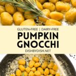Collage of images of homemade gluten-free pumpkin gnocchi