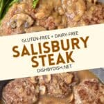 Collage of images of salisbury steaks.