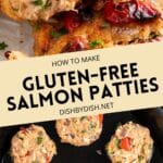 Collage of salmon patties