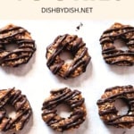 Homemade gluten-free samoas on parchment paper.