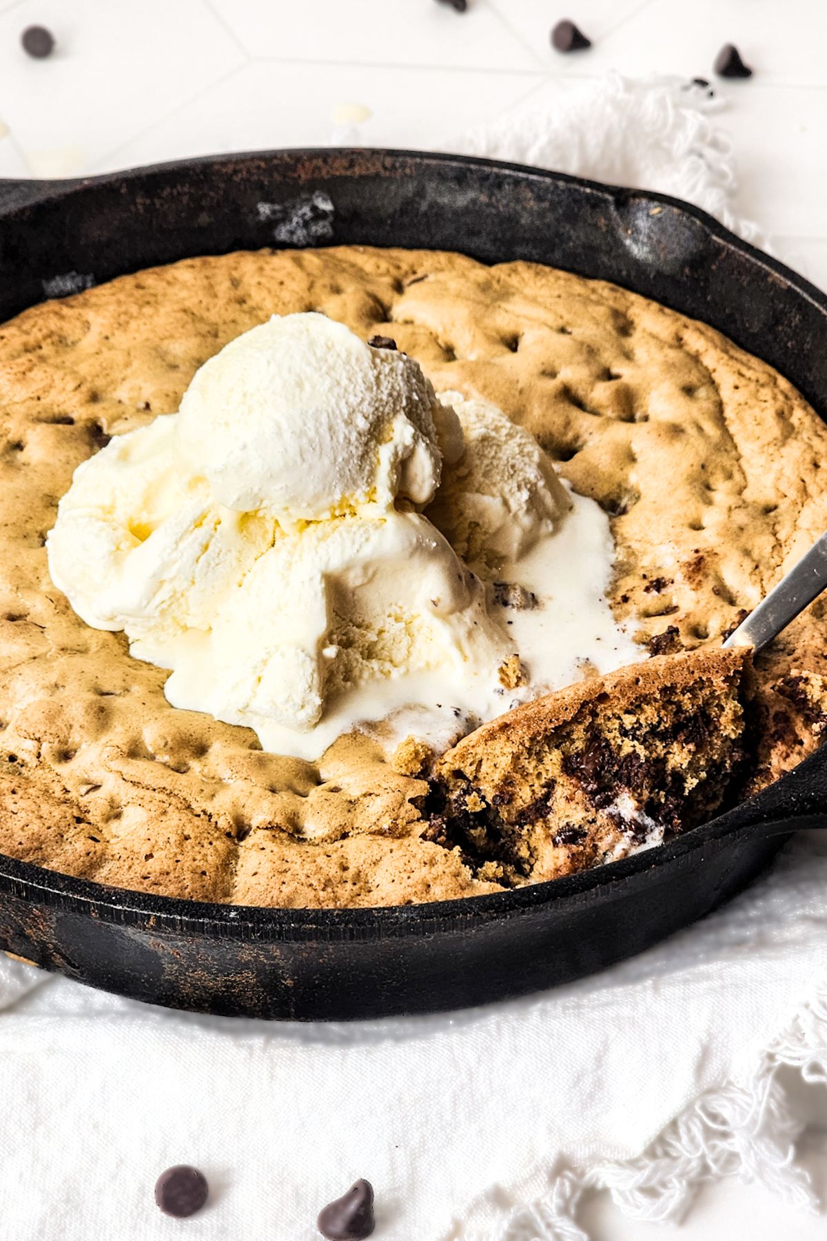 Eating a gluten-free dairy-free skillet cookie