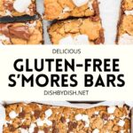 Collage of images of gluten-free s'mores bars