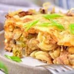 Up close shot of gluten-free dairy-free tuna casserole