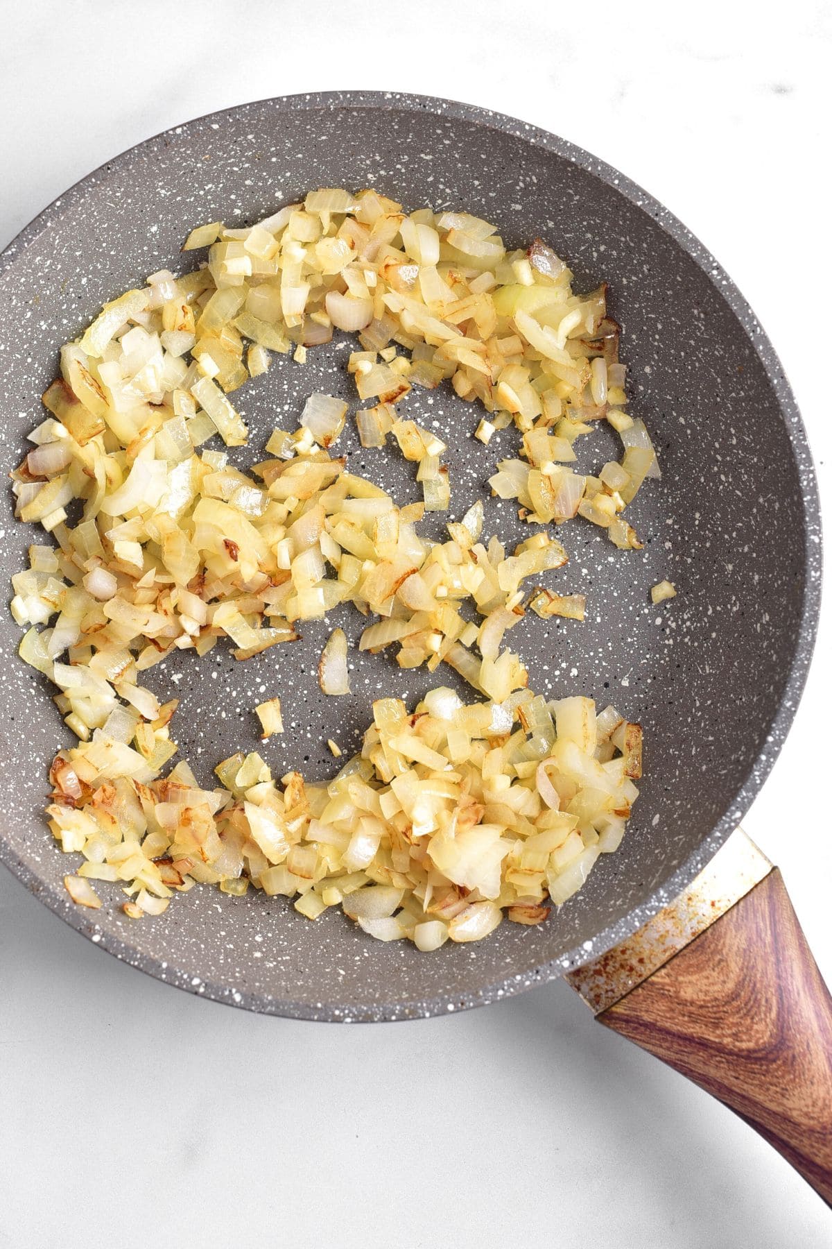 Sautéed onions in skillet