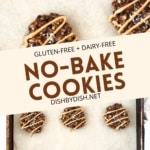 Collage of no bake oatmeal cookies.