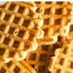 Up close shot of crispy gluten-free waffles