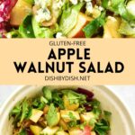 Collage of images of apple walnut salad