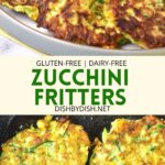 A collage of images of zucchini fritters