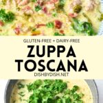 Collage of images of zuppa toscana