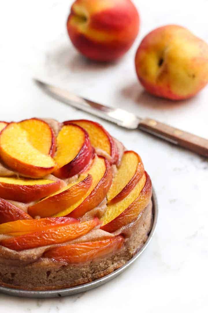 Gluten-free Vegan Fresh Peach Cake